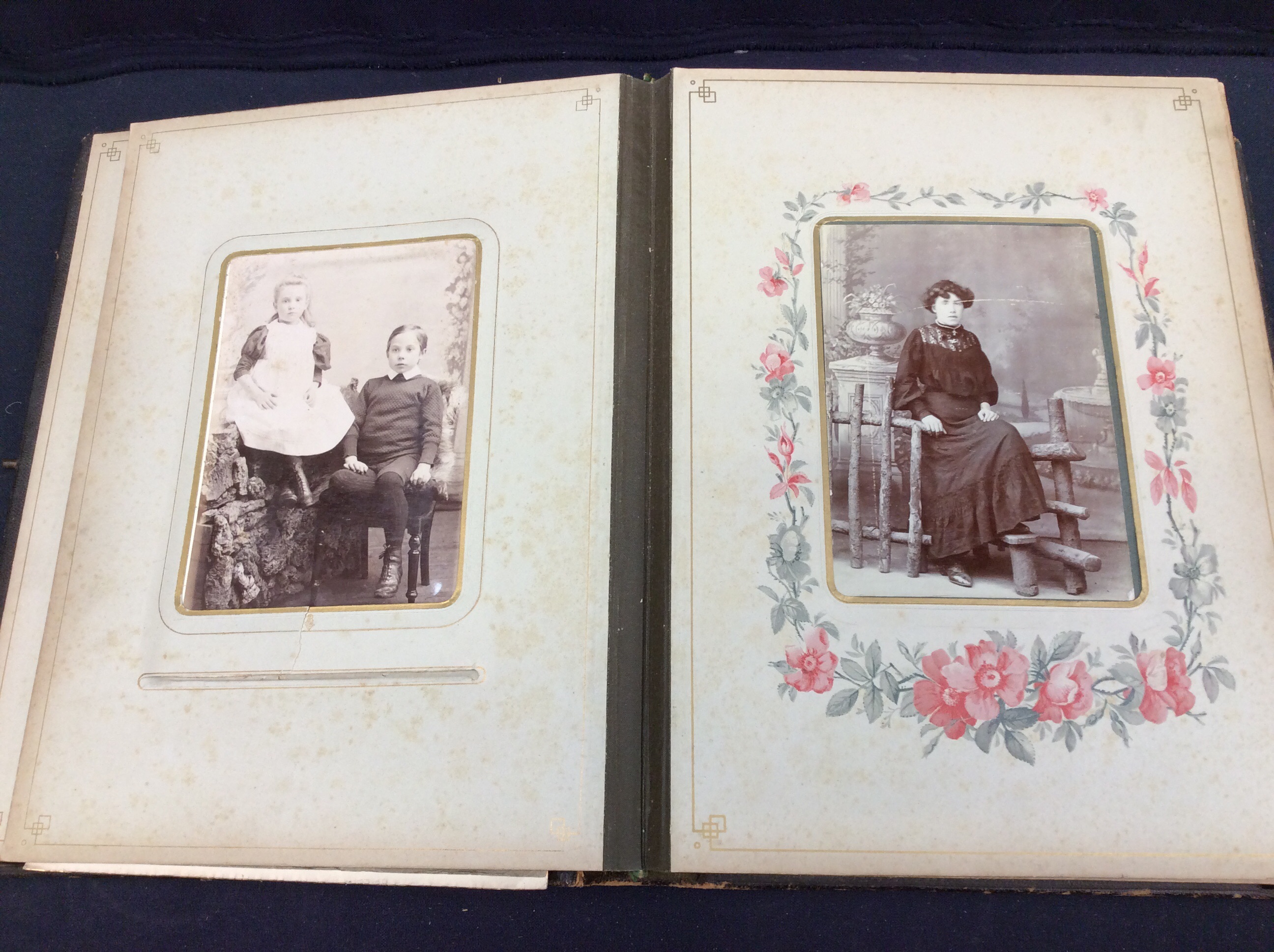 An early 20th century leather-bound photograph album together with a leather-bound postcard album ( - Image 2 of 9