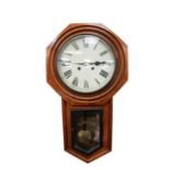 A Victorian drop dial American wall clock, marked 'Regulator' to glass