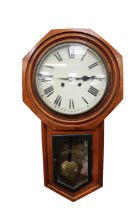 A Victorian drop dial American wall clock, marked 'Regulator' to glass