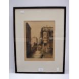 Three early 20th Century frame hand tinted etchings of Venice, framed and signed bottom right with