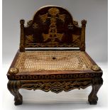 Indonesia: a 19th Century Javanese Anak Mas (favourite child) chair, the coloured teak chair with