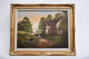 A collection of three late 20th Century oils on canvas of countryside life, two by Stephen Park (