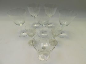 A small collection of 20th century or modern glasses, one set being in the Art deco style, (1 box)