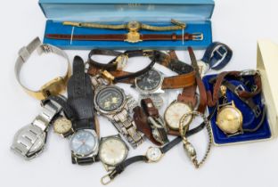 A collection of ladies and gentleman's vintage wristwatches to include Seiko, Tissot, Timex