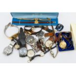 A collection of ladies and gentleman's vintage wristwatches to include Seiko, Tissot, Timex