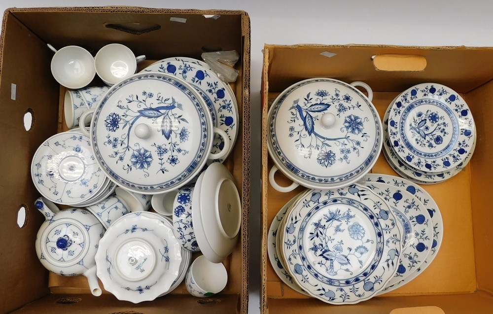 A collection of Royal Copenhagen and Weiden West German porcelain dinner and tea wares, most in good