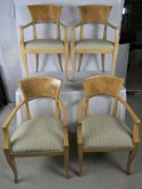 A set of four Scandinavian style Jugendstil / Art Deco carver armchairs