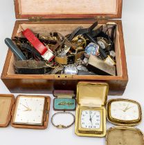 A collection of ladies and gents vintage and later wristwatches including a ladies 9ct gold cased