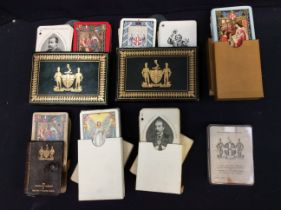 Playing Cards: a collection of seven early 20th century commemorative and novelty playing cards to