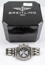 Breitling: a Gentleman's steel cased Chronographe Automatic wristwatch, comprising a signed round