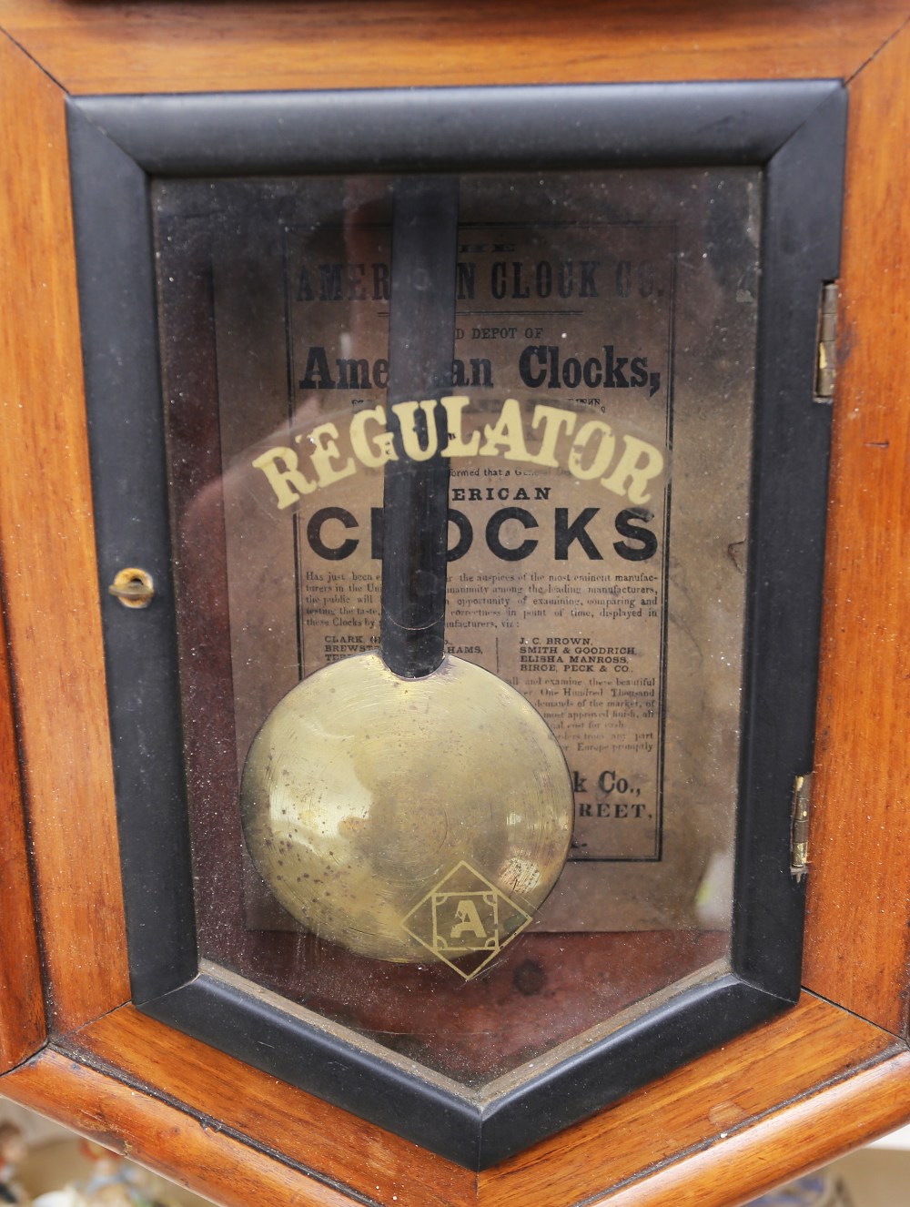 A Victorian drop dial American wall clock, marked 'Regulator' to glass - Image 3 of 4