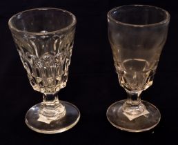 Four press-moulded drinking glasses. Condition: general wear and nibbles. (4)