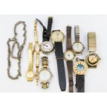 A collection of various ladies and gents wristwatches to include a early 20th century silver cased