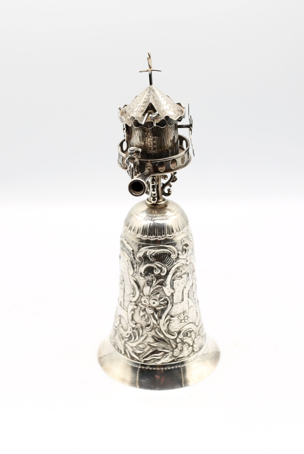 A 19th Century German silver large Windmill wager cup in 17th Century style, the rotating - Image 2 of 5