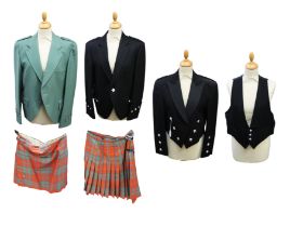 A collection of Scottish tartan and other clothing to include: a man's Scottish jacket with