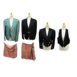 A collection of Scottish tartan and other clothing to include: a man's Scottish jacket with