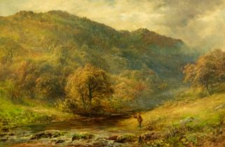 George Turner (1841-1910) Derbyshire river scene, oil on canvas,  signed Geo Turner lower right,