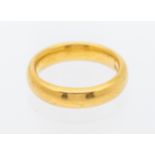 A 22ct  gold gentleman's wedding band, width approx 4mm, size K1/2, weight approx 8.3gms  Further