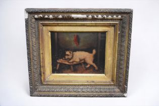 A pair of late 19th century oil on board paintings of terriers (signed).