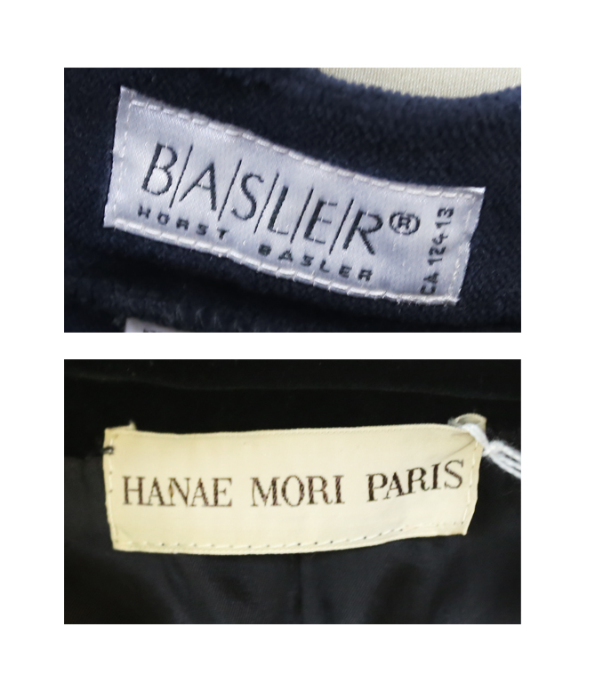 A black velvet jacket by Hanae Mari of Paris, fully lined, short design with satin edging round - Image 2 of 2