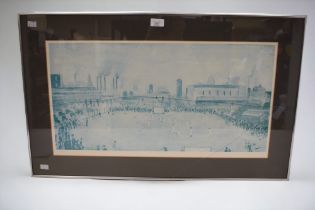 After Lowry, Street Scene, limited edition colour print - Cricket Match, blindstamp on margin and