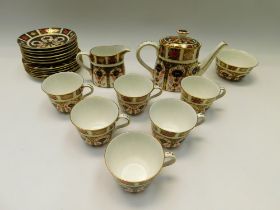 Royal Crown Derby 1128 imari tea/coffee set to include tea/coffee pot, cream, sugar bowl, six cups