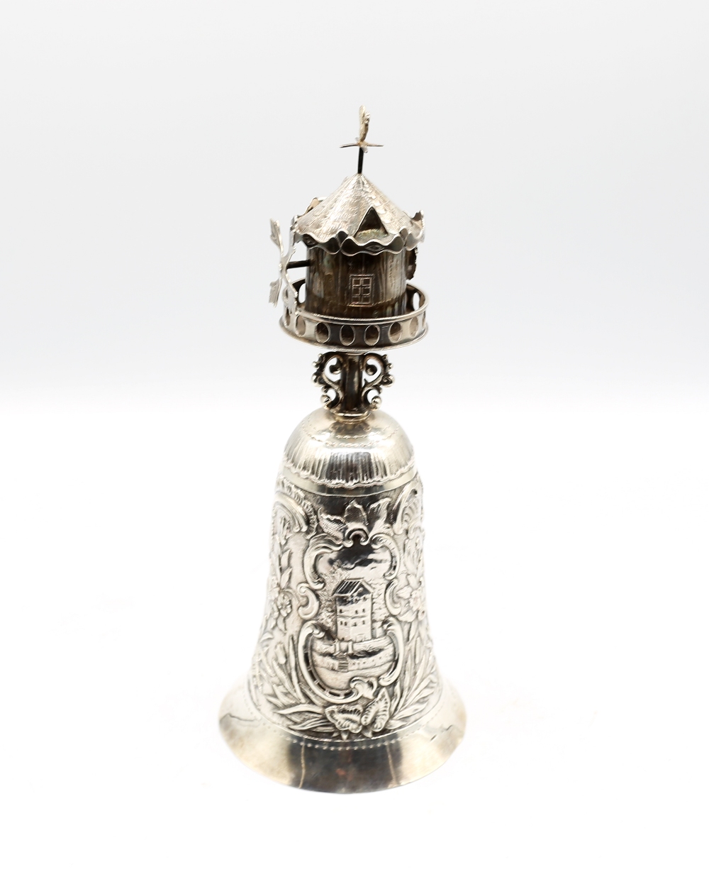 A 19th Century German silver large Windmill wager cup in 17th Century style, the rotating - Image 4 of 5