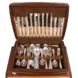 A 20th century Sheffield silver plated 44 piece cutlery service, six places, Dubarry pattern. In