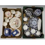 A collection of Royal Crown Derby blue and white blank imari along with mid 20th Century posie