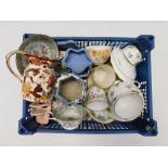 Box of mixed ceramics , to include Royal Winton Chintz tray , Wedgewood trinket boxMasons jug , 2  x