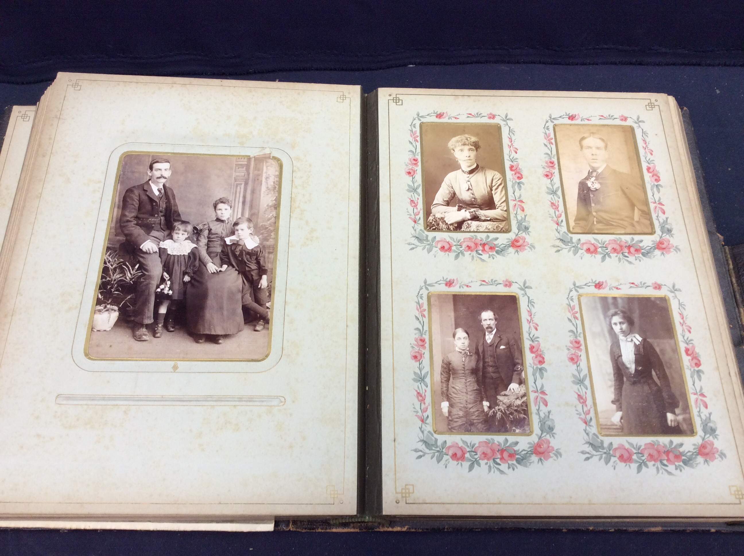 An early 20th century leather-bound photograph album together with a leather-bound postcard album ( - Image 4 of 9