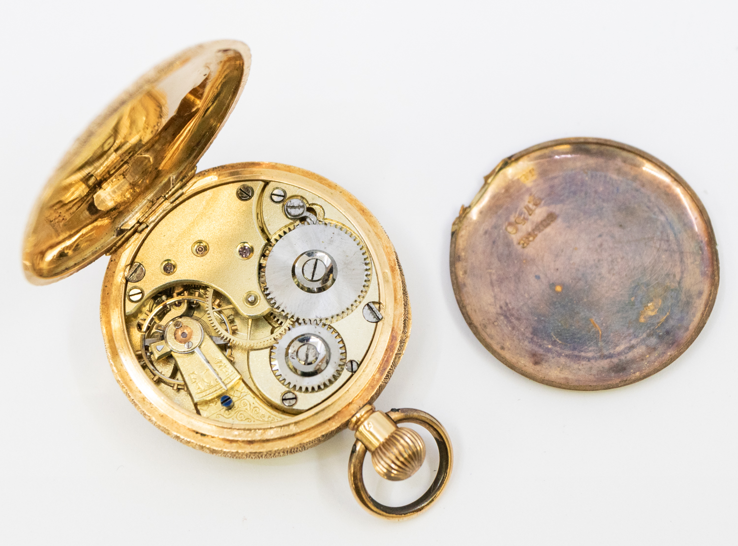 A ladies Victorian 18ct gold open faced pocket watch, gilt dial with Roman numeral markers, - Image 2 of 2