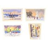 Sydney Foley RSMA ROI (1916-2001); a collection of four Christmas cards to include: two