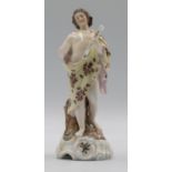 Early 20th century Continental figure of two lovers, 20cm high, holding the hand of his lady who