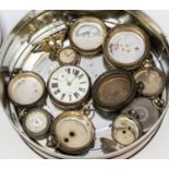 A collection of silver cased pocket watches and covers, (eleven) together with a small silver