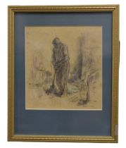 Sholto Johnstone Douglas (Scottish, 1871-1958) - a mixed media drawing of a male figure, possibly