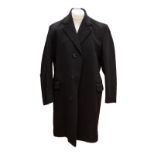 Dark grey Crombie overcoat in wool, made by Crombie in Aberdeen, late 1960s/early 1970s, fully