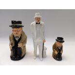 Sir Winston Churchill interest - Royal Doulton figure of Churchill in white suit by Adrian Hughes No