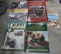 Railway interest - collection of hardback books on trains/locos and history of steam engines along