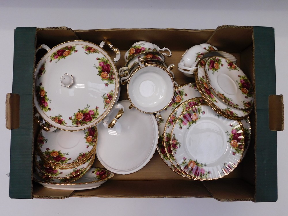 A collection of Royal Albert and Old Country Rose dinner and part tea service including tureens, - Image 2 of 2