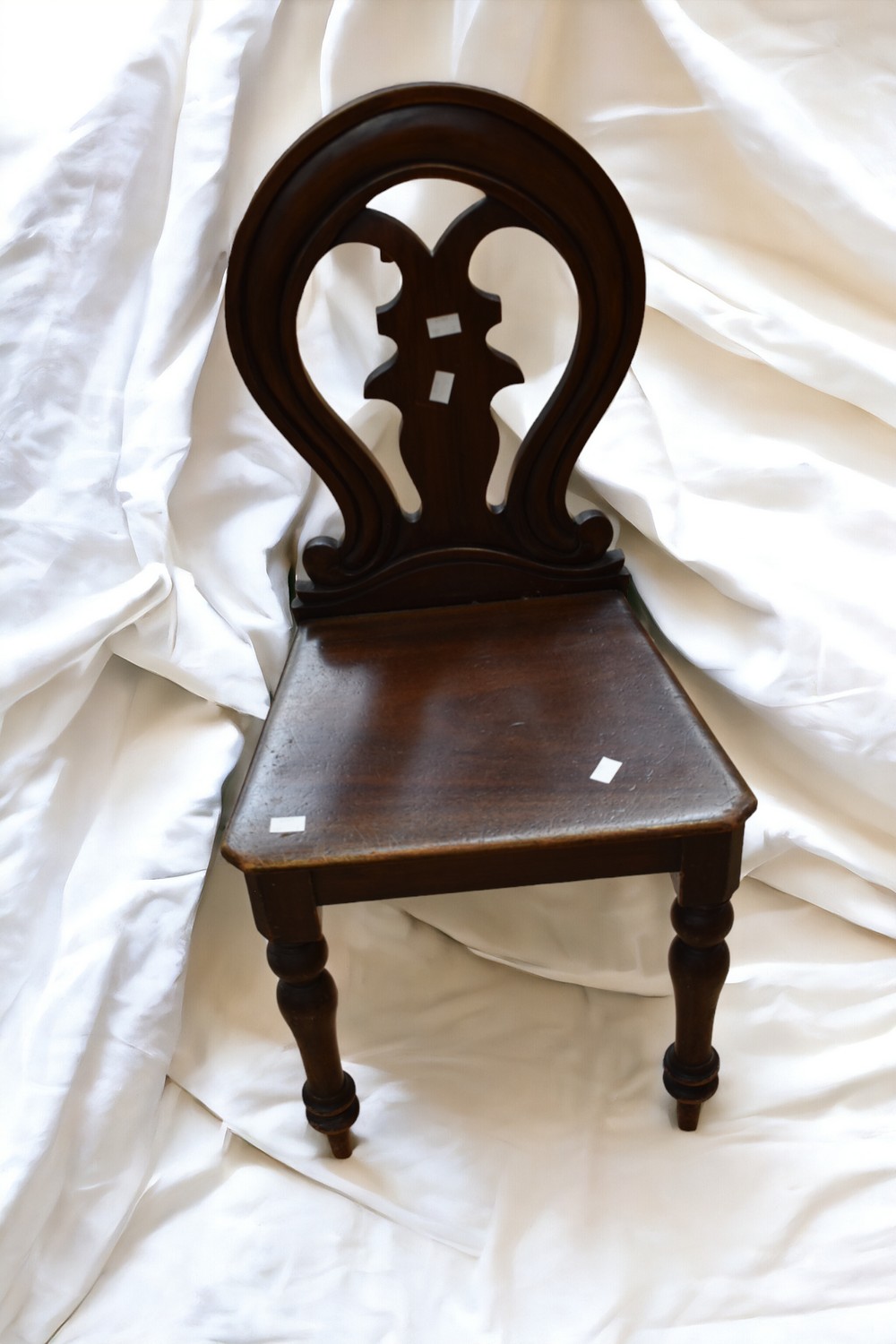 A late Victorian mahogany four panelled room screen with fabric centres along with a mid Victorian - Image 2 of 2