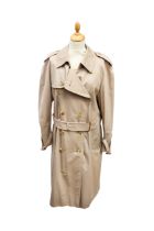 A Burberry mens raincoat, lined in traditional Burberry lining, traditional details, vent at back of