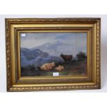 J. Marshall (20th century) Two oil paintings, Cattle, possibly Scottish Highlands, both framed and