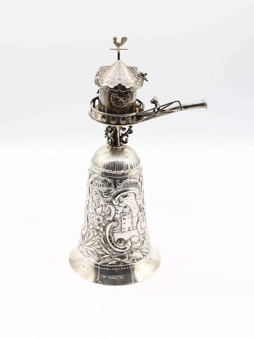 A 19th Century German silver large Windmill wager cup in 17th Century style, the rotating - Image 3 of 5