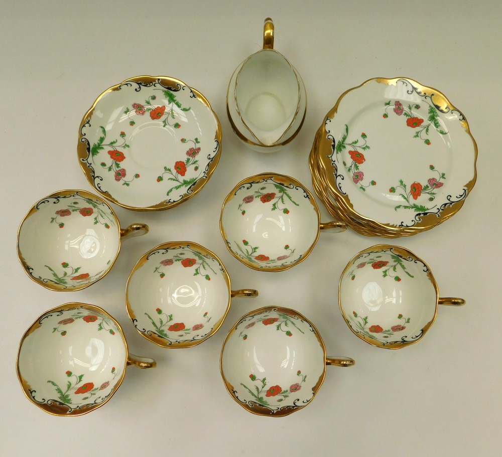 Royal Albert china teawares to include; six cups and saucers, twelve side plates and a cream jug. In - Image 2 of 2