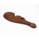 A 20th century New Zealand Maori carved "Wahaika" hand club, approx 36cm long