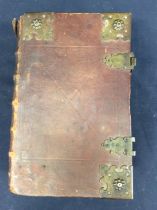 Early 17th century Dutch state bible, leather bound with brass fittings. 1618/1619