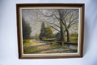 A mid 20th Century oil on board by Norman Brand, signed and framed along with a water colour by