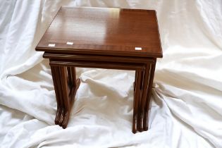 A 1970s teak G plan nest of three tables, great condition for a retro room.
