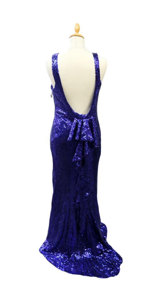 4 royal blue sequined Goddiva evening/prom/bridemaids dresses, long length, 2 x size 10 and 2 x size - Image 2 of 5